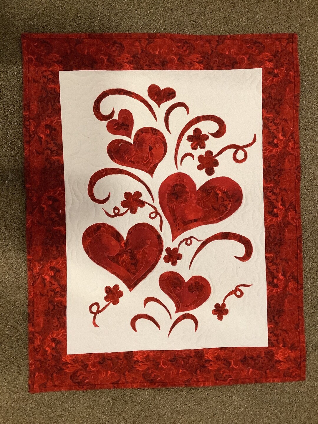 979 BEST Quilted Valentines Day Wall Hanging 30.5 X 23.75 HOMEMADE and ...