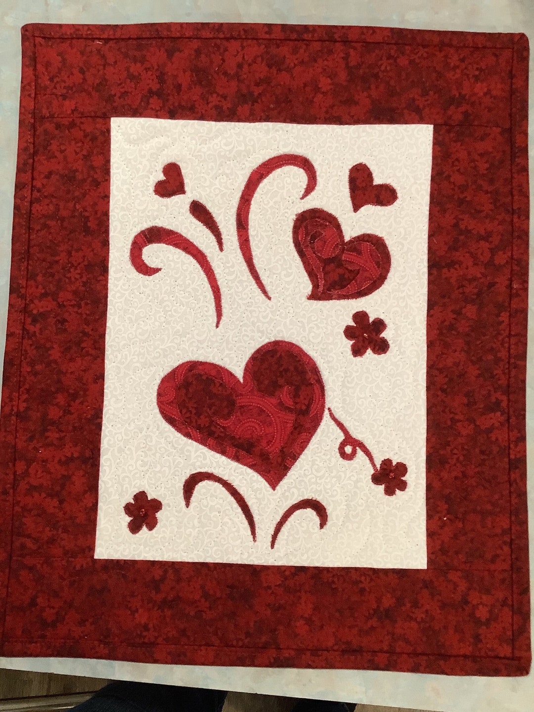 848 BEST Free Shipping Quilted Valentines Day Wall Hanging is 15 X 12.5 ...