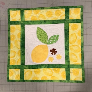 754 BEST Whimsical lemon quilted wall hanging or table topper quilt for spring or summer