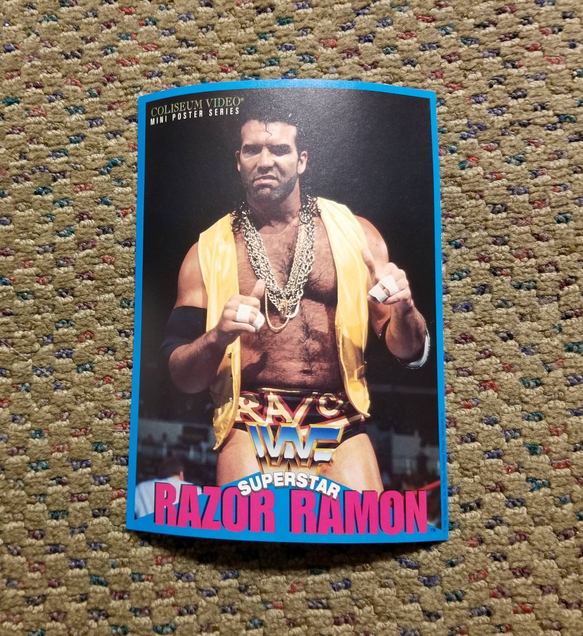 Razor Ramon Promo Vintage WWF 1994 Coliseum Video Wrestling Mini Poster Razor Ramon Wwe ...
