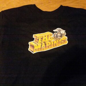 Vintage The Marines Iron On T Shirt Size Large