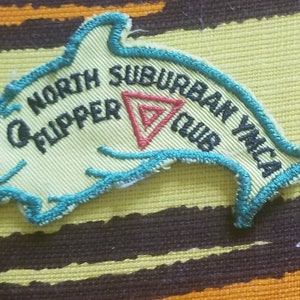 Vintage 1970s North Suburban YMCA Flipper Club Embroidered Patch
