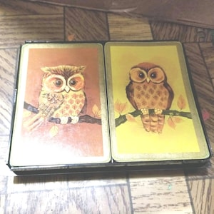 Cartes à jouer vintage Hoyle Owl des années 1970