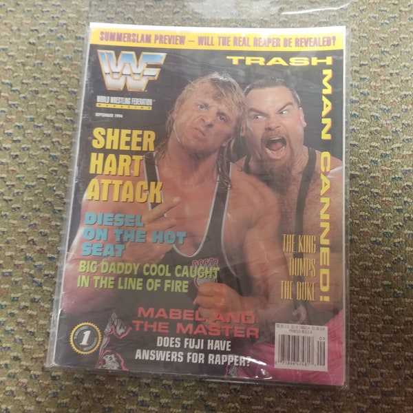 WWF Magazine September 1994 The Hart Foundation Cover