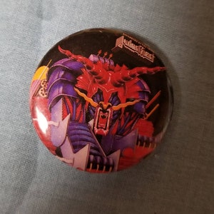 Vintage Judas Priest Defenders of the Faith Pinback Button