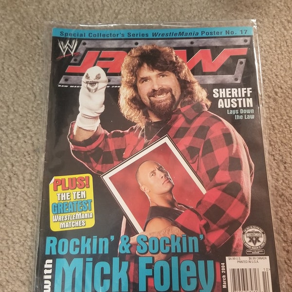WWE Raw Magazine March 2004 Mick Foley The Rock Stone Cold