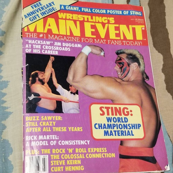 Wrestling's Main Event Magazine July 1990 Sting Cover