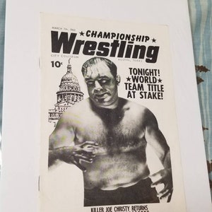 March 1963 Championship Wrestling Austin Texas World Team Title Program