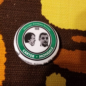 Spilla vintage Carter Mondale dei candidati democratici alla presidenza del 1976