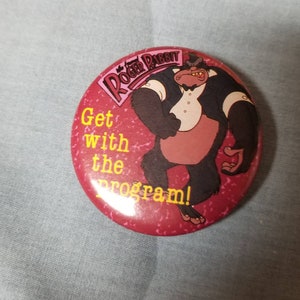 Vintage Who Framed Roger Rabbit Get With The Program Pinback Button