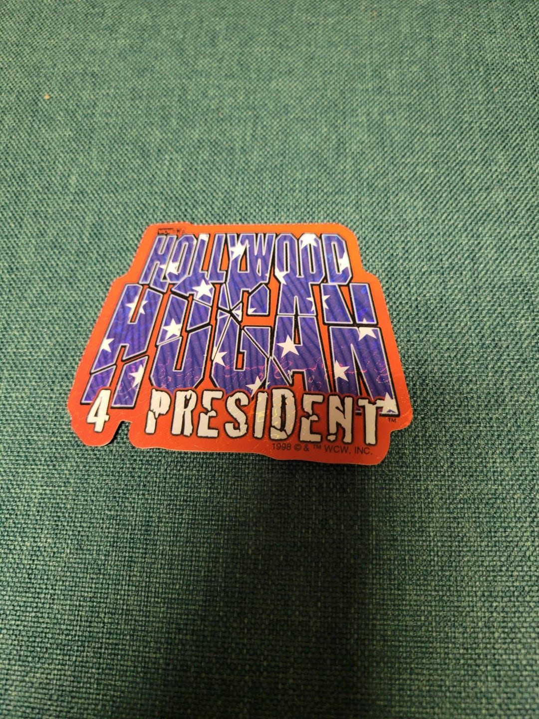 Vintage 1990s WCW NWO Hulk Hogan for President Vending Machine Sticker ...