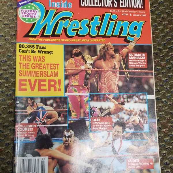 Victory Sports Series Inside Pro Wrestling Magazine Summer Slam Cover January 1993