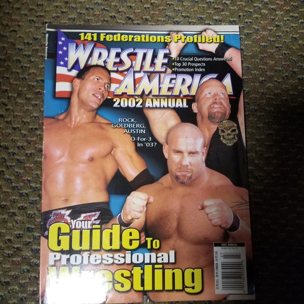 Wrestle America 2002 Annual Magazine The Rock Stone Cold Steve Austin Goldberg Cover