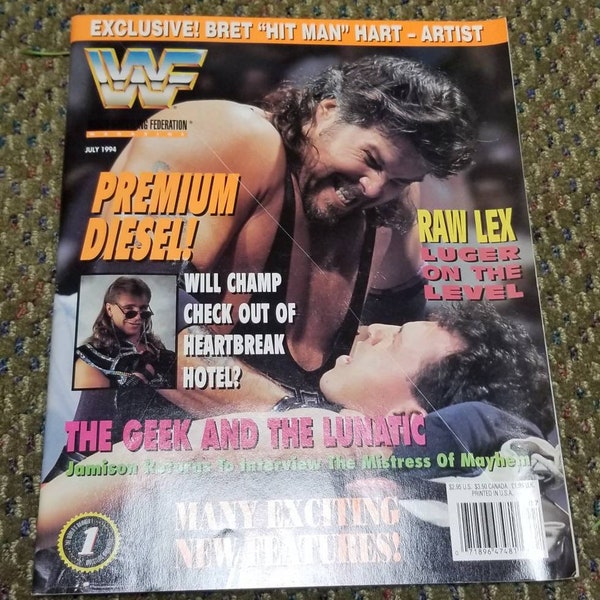 WWF Magazine July 1994 WWE Diesel Shawn Michaels Lex Luger Bret Hart Luna Vachon