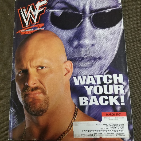 WWF Magazine March 2001 Stone Cold Steve Austin The Rock Cover