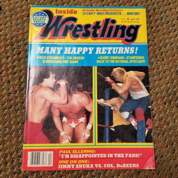 Victory Sports Series Inside Pro Wrestling Magazine Ricky The Dragon Steamboat Cover April 1987