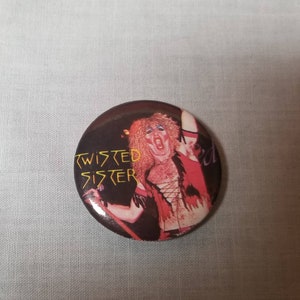 Vintage Twisted Sister Pinback Button