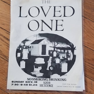Vintage 1970s Wisconsin Film Society The Loved One 1962 Promotional Flyer