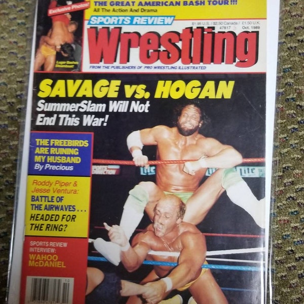 Sports Review Wrestling Magazine October 1989 Savage Vs Hogan Cover Magazine