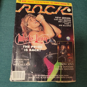 Rock Magazine July 1989 White Lion Cover loose cover