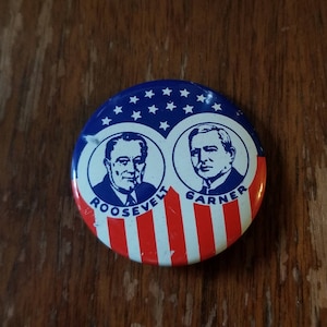 Roosevelt Garner REPRODUCTION Campaign Button 1968 Kleenex
