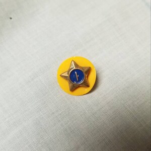 Vintage Boy Cub Scout Service Star Year Pin 1 BSA Blue Enamel Ball Collectible