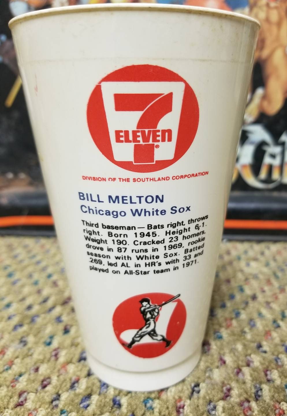 Vintage Chicago White Sox Bill Melton 7 11 Slurpee Cup