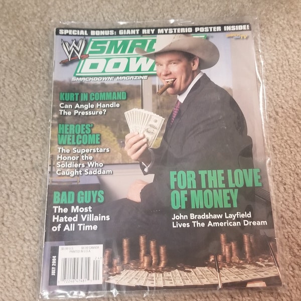 July 2004 WWE Smackdown Wrestling Magazine RAW Kurt Angle Shawn Michaels.