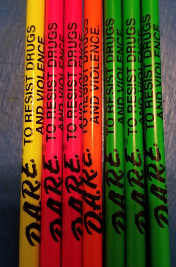 Vintage Drug Abuse Resistance Education Neon Pencils Lot Etsy