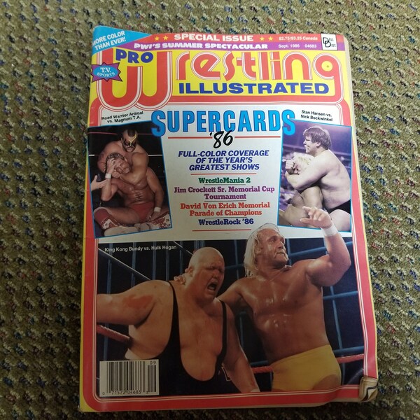 Pro Wrestling Illustrated Magazine Supercards 86 Hulk Hogan and King Kong Bundy Cover