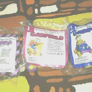 Garfield McDonalds Happy Meal Toys Lot of 3 sealed