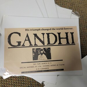 Vintage Gandhi Handbill poster flyer 1970s