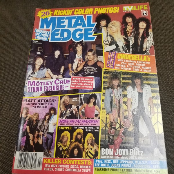 Metal Edge Magazine March 1987 Motley Crue Cover