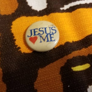 Vintage Jesus Loves Me Pinback Button