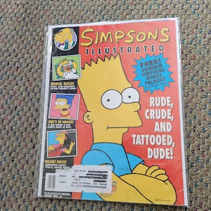 Die Simpsons Illustrierte Bart Homer 1993 Foldout Rude Crude SEHR SELTEN
