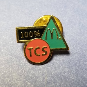 Vintage McDonald&#39;s 100% TCS Employee Enamel Pin