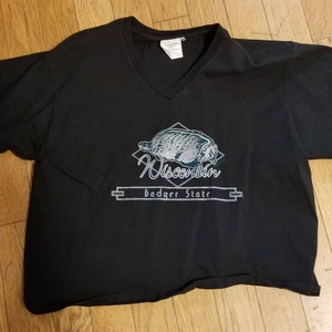 Vintage Wisconsin Badger State Plus Size Crop Top Size Large