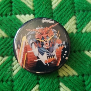 Vintage Judas Priest Defenders Of Faith Pinback Button