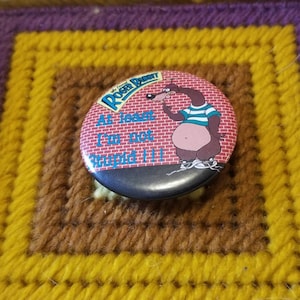 Vintage 1987 Who Framed Roger Rabbit At Least I&#39;m Not Stupid Pinback Button