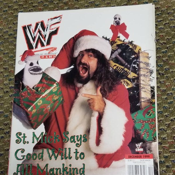 WWF Magazine December 1999 Mankind Christmas Cover