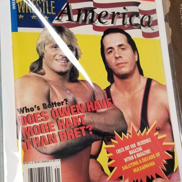 Wrestle America Magazine Spring 1994 Bret Hart Owen Hart Cover