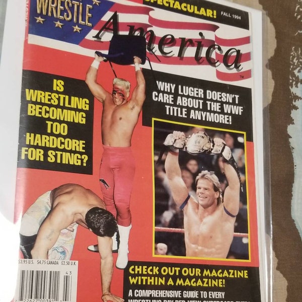 Wrestle America Magazine Fall 1994 Sting Lex Luger Cover
