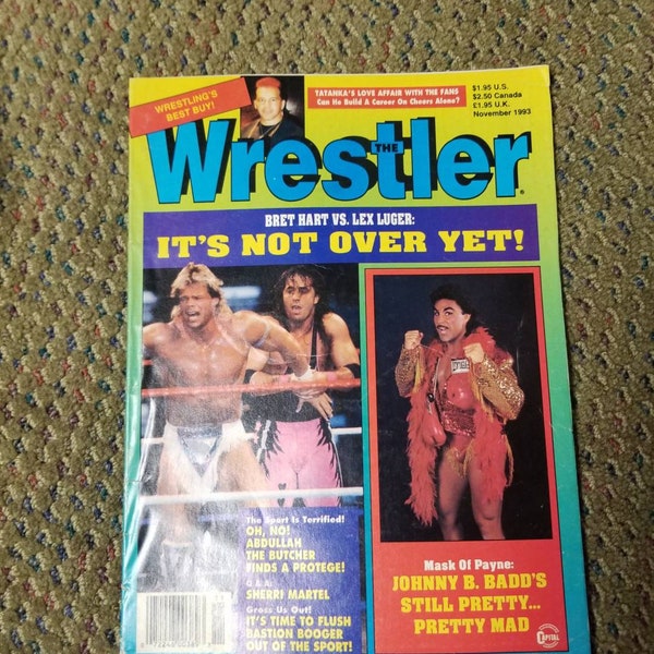 The Wrestler Magazine November 1993 Lex Luger Bret Hart Cover