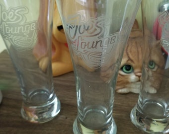 Vintage Camel Cigarettes Joe's Place Beer Glasses Lot of 3