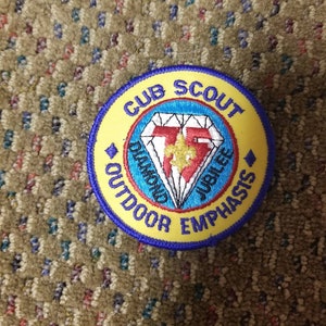 Vintage Cub Scout Outdoor Emphasis Diamond Jubilee Woven Patch