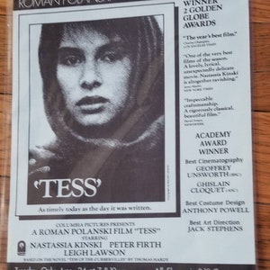Vintage Roman Polanski&#39;s Tess Wisconsin Film Society Werbeflyer