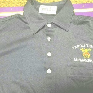 Vintage Tripoli Temple Milwaukee Polyester Polo Shirt M Circus