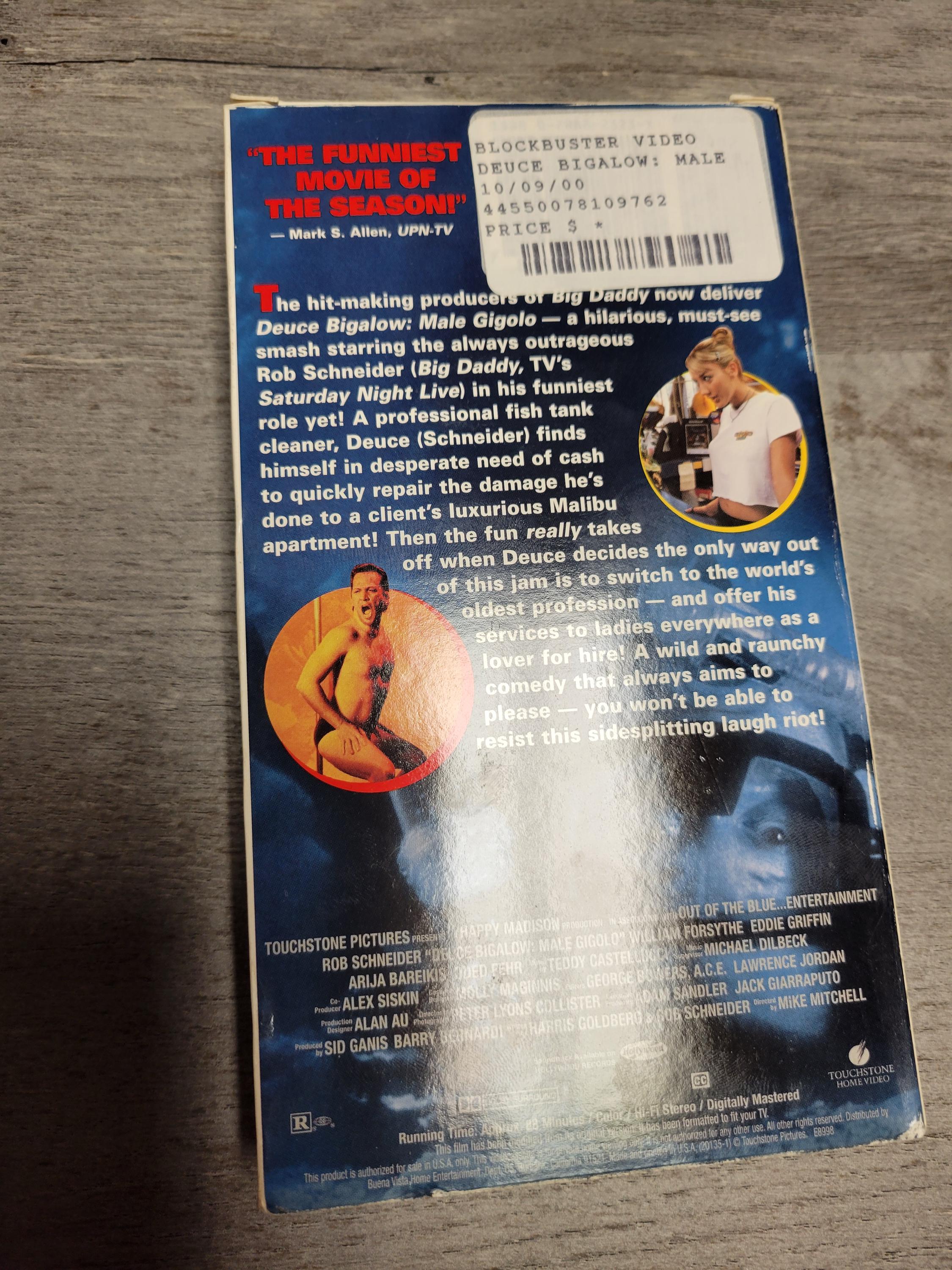 Deuce Bigalow Male Gigolo VHS Tape Rob Schneider - Etsy