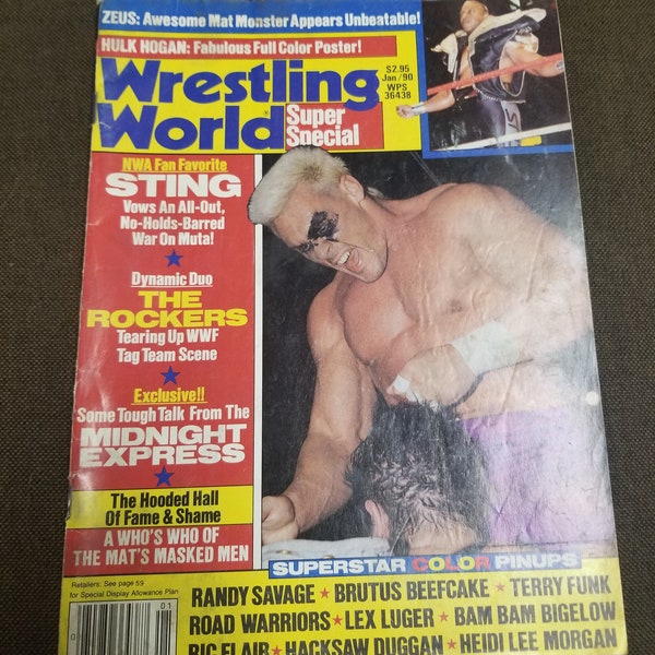 Wrestling World Magazine January 1990 Sting Cover