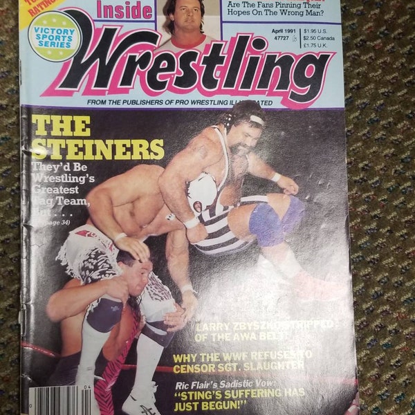 Victory Sports Series Inside Wrestling Magazine April 1991 The Steiners Cover